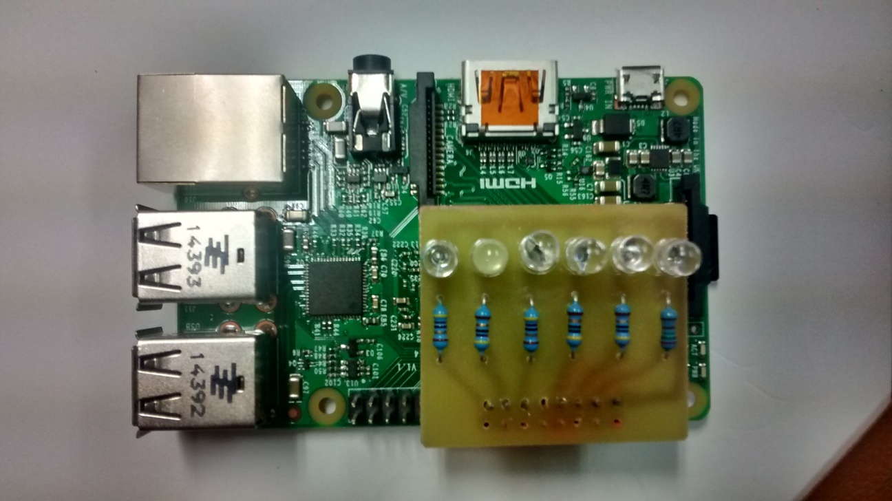 A view of one of the nodes, with the custom PCB attached